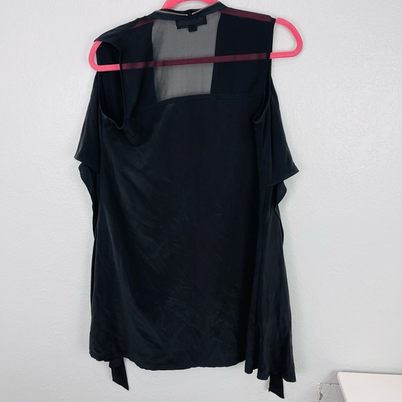 All Saints Jayda Zip Front Silk Dress Black Size XS - Picture 6 of 10